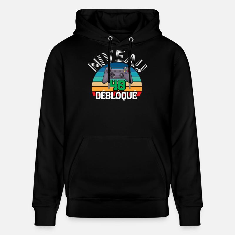 Niveau 40 débloqué - Sweat à capuche bio CRUISER Stanley/Stella Unisexe - noir
