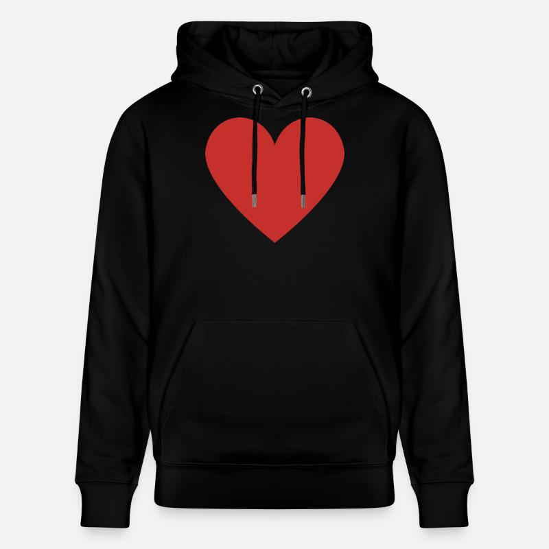 Forme de cœur rouge - Sweat à capuche bio CRUISER Stanley/Stella Unisexe - noir