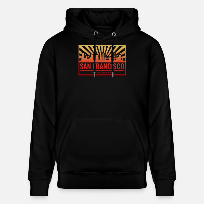 San Francisco Skyline Gradient - Stanley/Stella Unisex Bio-Hoodie CRUISER  - Schwarz