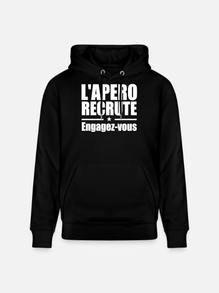L'apéro recrute Engagez-vous - Sweat à capuche bio CRUISER Stanley/Stella Unisexe - noir