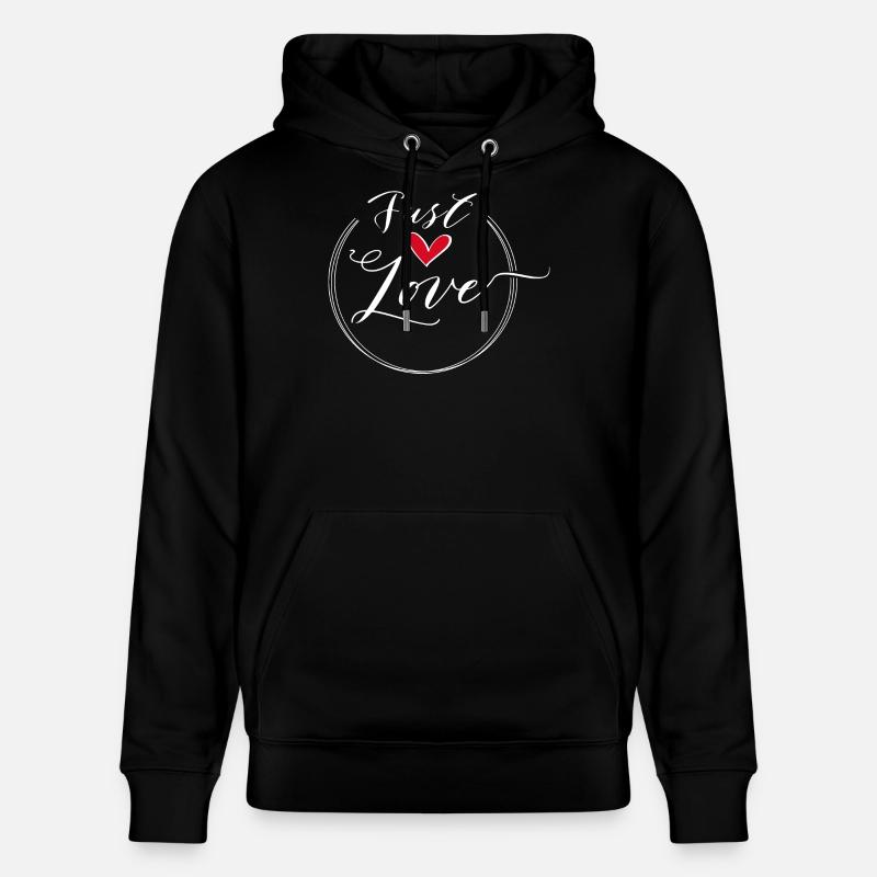Just Love Heart Scripted Circle - Stanley/Stella Unisex Bio-Hoodie CRUISER  - Schwarz