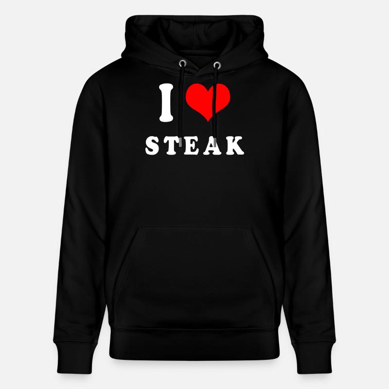 J'adore le steak - Sweat à capuche bio CRUISER Stanley/Stella Unisexe - noir