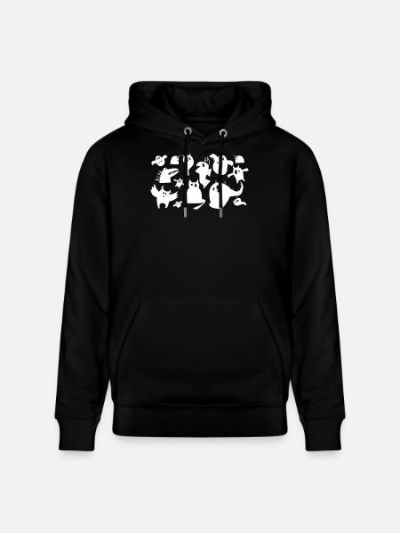 Cute Scary Monsters - Halloween - Stanley/Stella CRUISER Unisex Organic Hoodie - black