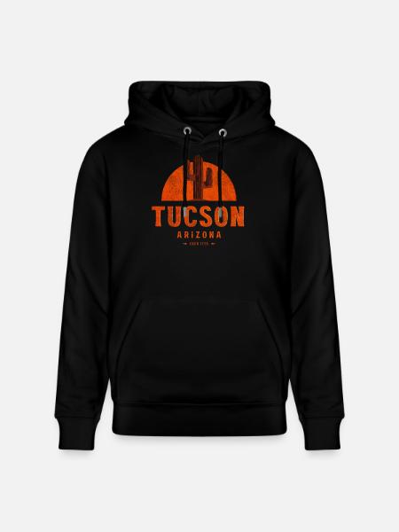 Tucson Sunset Cactus - Stanley/Stella CRUISER Unisex Organic Hoodie - black