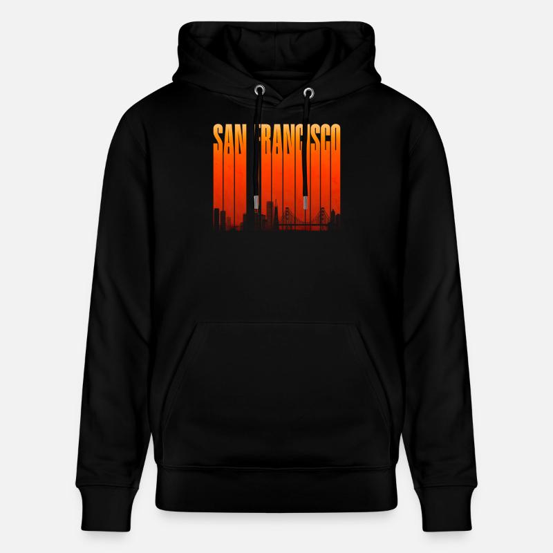 San Francisco Skyline Gradient - Stanley/Stella Unisex Bio-Hoodie CRUISER  - Schwarz