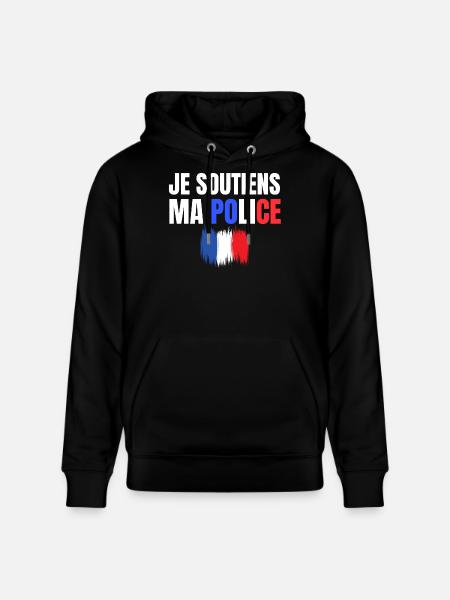 police, policier, gendarme - Sweat à capuche bio CRUISER Stanley/Stella Unisexe - noir
