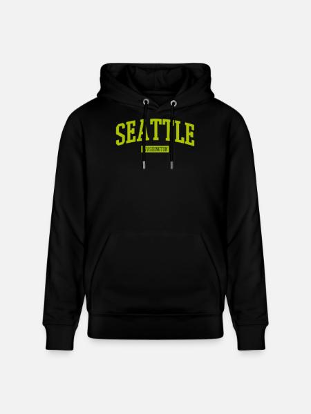 Lettrage Seattle Washington - Sweat à capuche bio CRUISER Stanley/Stella Unisexe - noir