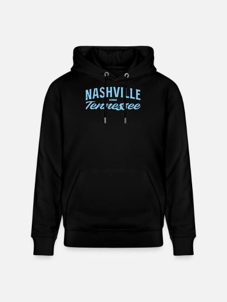 Nashville Script Blue - Stanley/Stella CRUISER Unisex Organic Hoodie - black