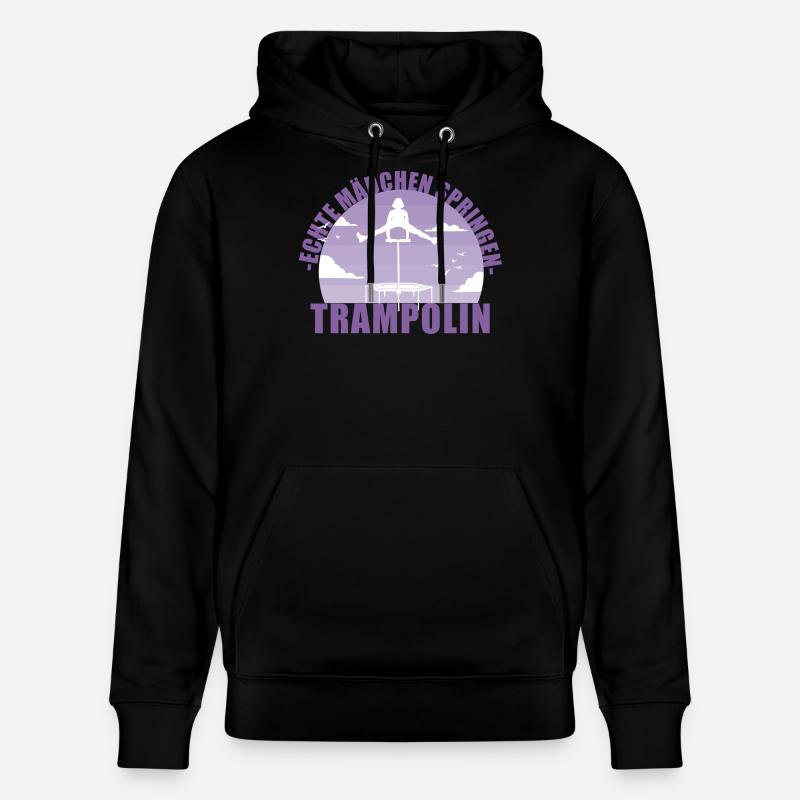 Echte Mädchen springen Trampolin Geschenk - Stanley/Stella Unisex Bio-Hoodie CRUISER  - Schwarz