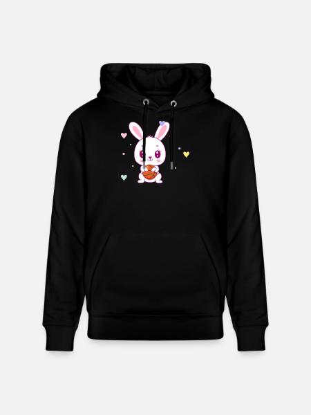 Cute Basketball Bunny - Stanley/Stella CRUISER Unisex Organic Hoodie - black