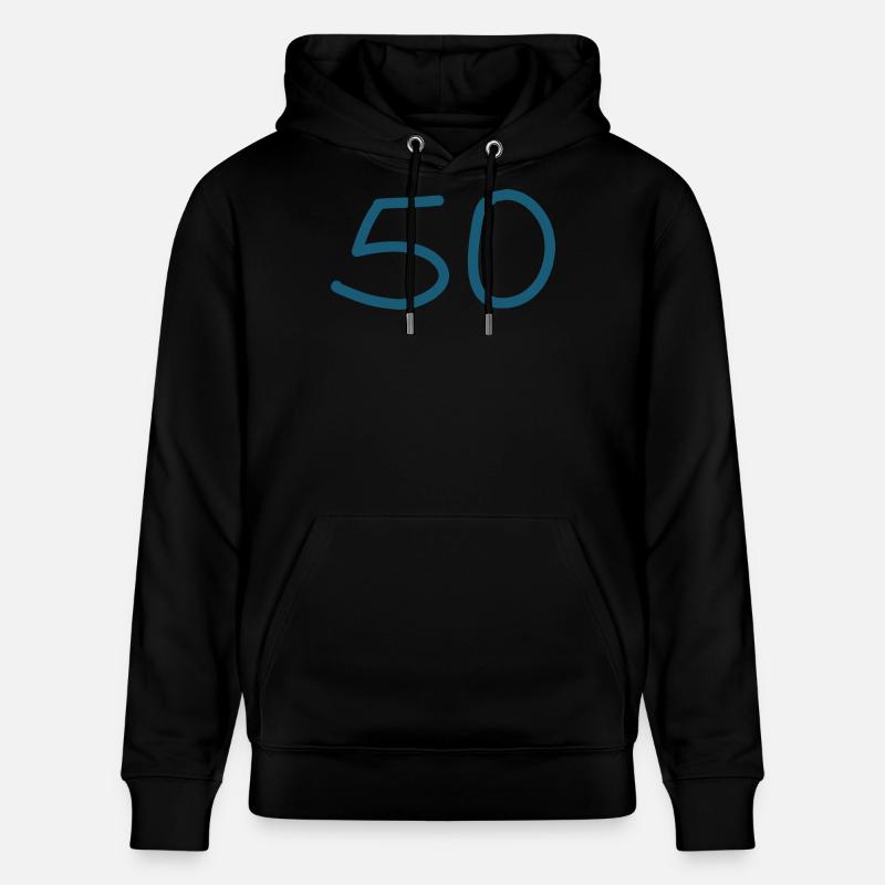 50e anniversaire cinquante numéro bleu - Sweat à capuche bio CRUISER Stanley/Stella Unisexe - noir