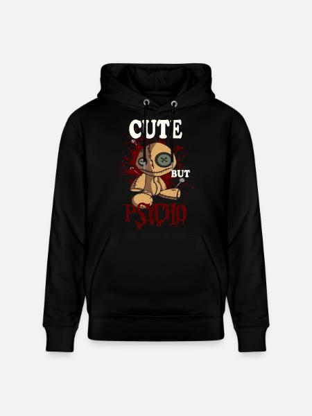 CUTE BUT PSYCHO Voodoo - Doll - Stanley/Stella CRUISER Unisex Organic Hoodie - black
