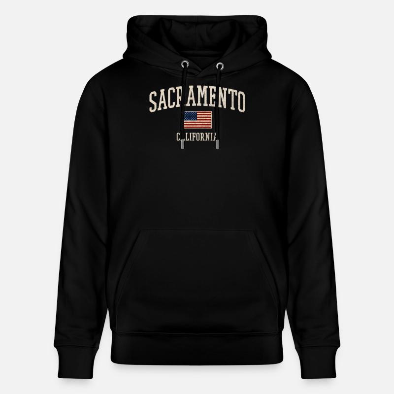 Conception du drapeau Sacramento Americana - Sweat à capuche bio CRUISER Stanley/Stella Unisexe - noir