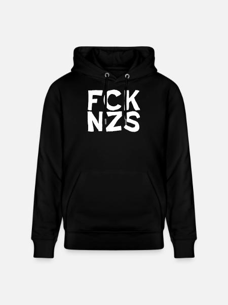 FCK NZS Antifa Text Design FCKNZS - Stanley/Stella CRUISER Unisex Organic Hoodie - black