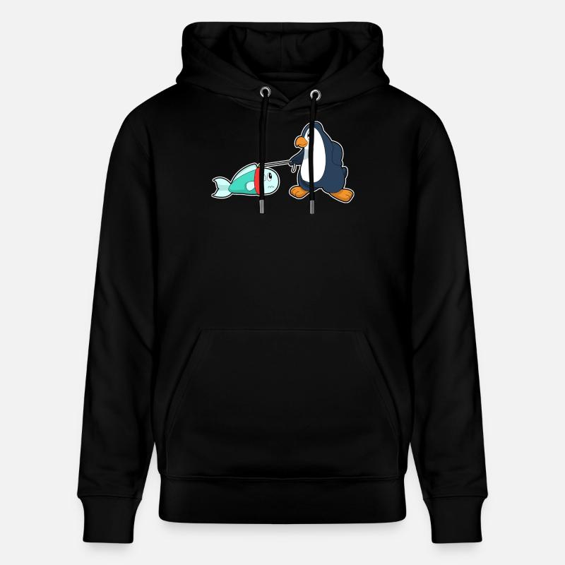 Poisson pingouin - Sweat à capuche bio CRUISER Stanley/Stella Unisexe - noir