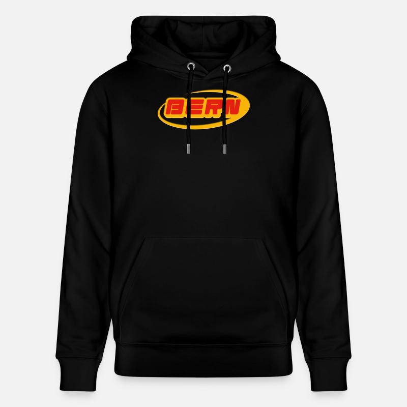 Lettrage de Berne avec courbe jaune - Sweat à capuche bio CRUISER Stanley/Stella Unisexe - noir