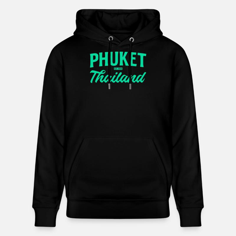 Écriture sarcelle de Phuket Thaïlande - Sweat à capuche bio CRUISER Stanley/Stella Unisexe - noir