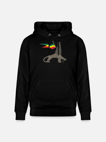 Königslöwe mit äth Flaggenbalken - Stanley/Stella Unisex Bio-Hoodie CRUISER  - Schwarz