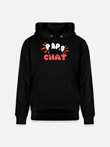 Papa Chat: Logo Amical et Pattes - Sweat à capuche bio CRUISER Stanley/Stella Unisexe - noir