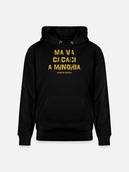 Sicilia t-shirt maglietta testo siciliano - Felpa con cappuccio ecologica unisex CRUISER di Stanley/Stella - nero