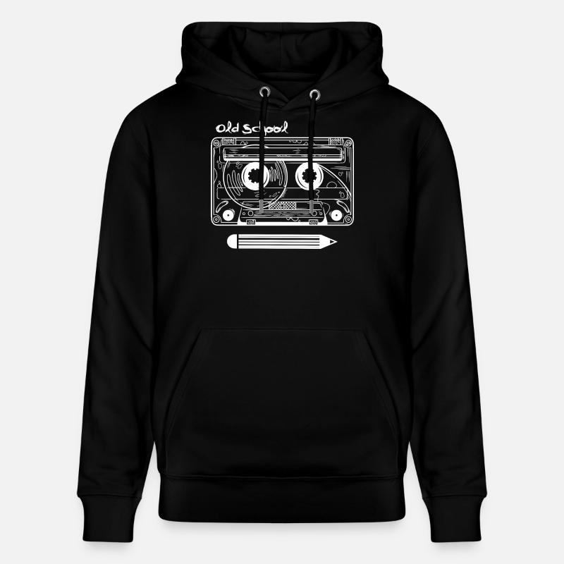 Retro Kassette und Stift - Stanley/Stella Unisex Bio-Hoodie CRUISER  - Schwarz