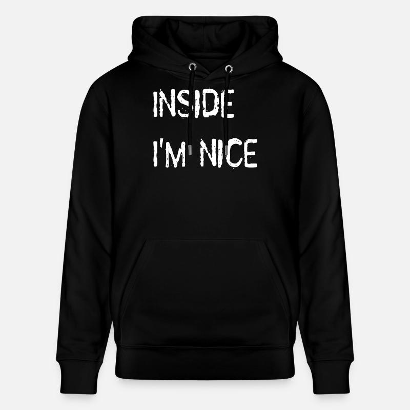 Inside i'm nice - Stanley/Stella Unisex Bio-Hoodie CRUISER  - Schwarz