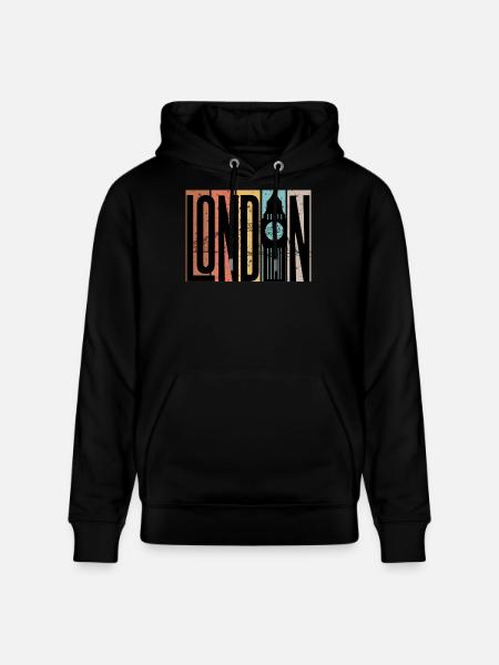 London Skyline Bold Blocks - Stanley/Stella Unisex Bio-Hoodie CRUISER  - Schwarz