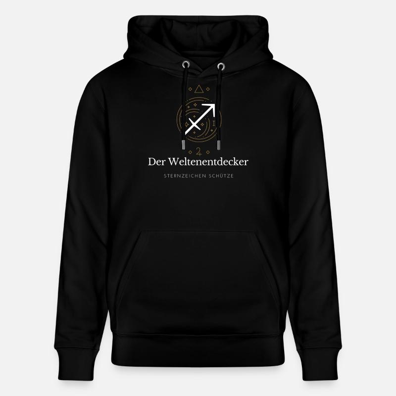 Der Weltenentdecker - Sternzeichen Schütze - Stanley/Stella Unisex Bio-Hoodie CRUISER  - Schwarz