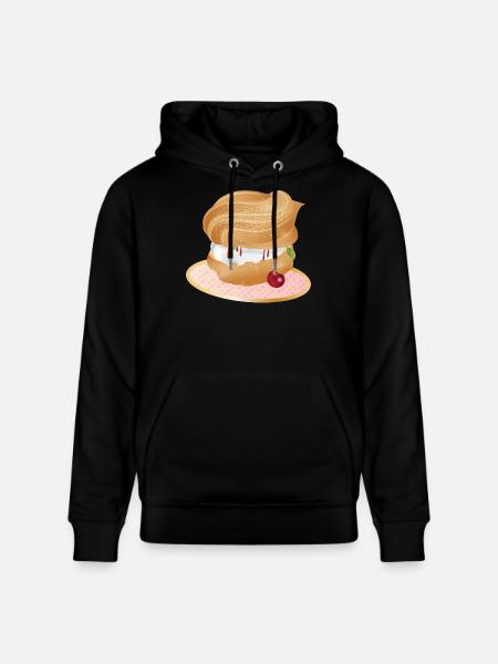 Gräddpuff fylld med grädde och körsbär - Ekologisk luvtröja CRUISER unisex från Stanley/Stella - svart