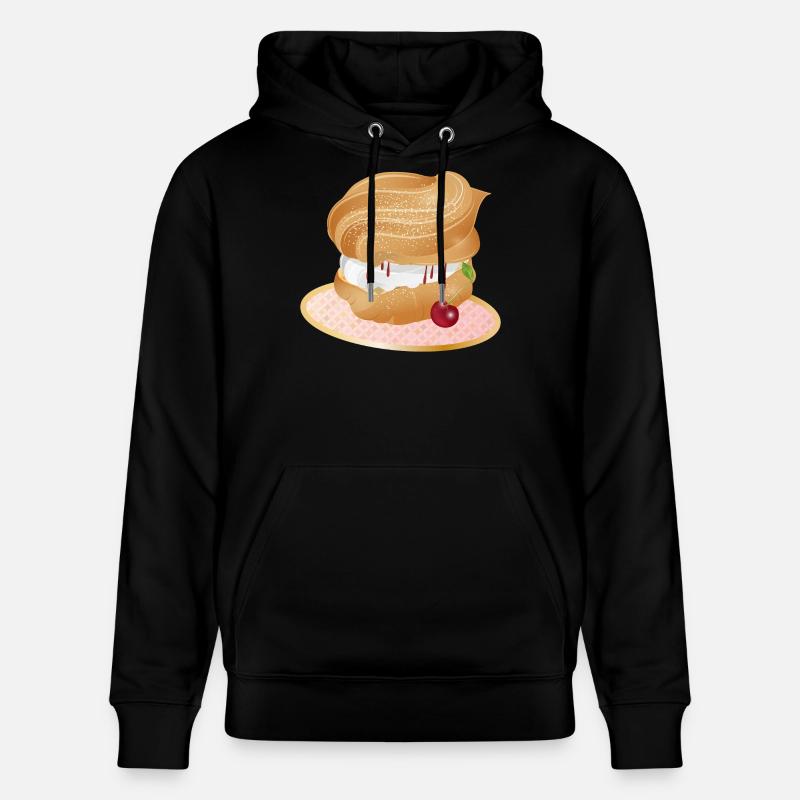Mit Sahne und Kirsche gefüllter Windbeutel - Stanley/Stella Unisex Bio-Hoodie CRUISER  - Schwarz