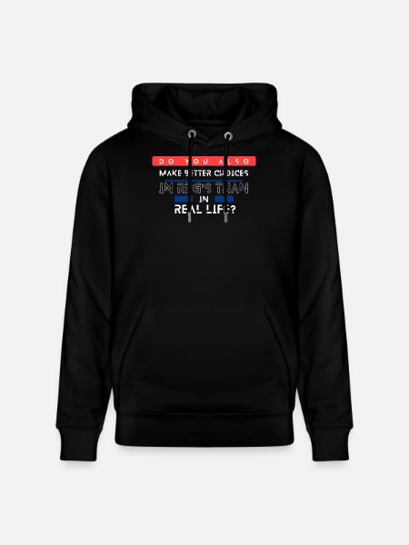 RPG Choices vs Real Life Meme - Stanley/Stella CRUISER Unisex Organic Hoodie - black