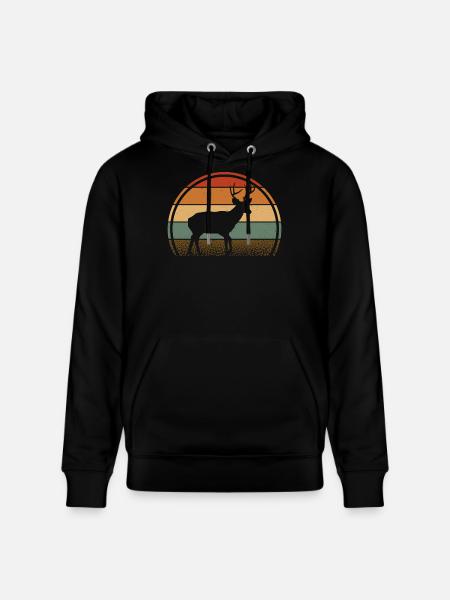 Cerf - Sweat à capuche bio CRUISER Stanley/Stella Unisexe - noir