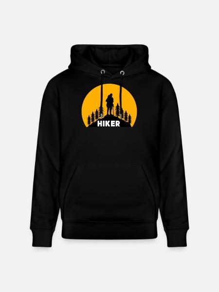Hike Saying Hiking Hikers Climbing Mountains - Stanley/Stella CRUISER Unisex Organic Hoodie - black