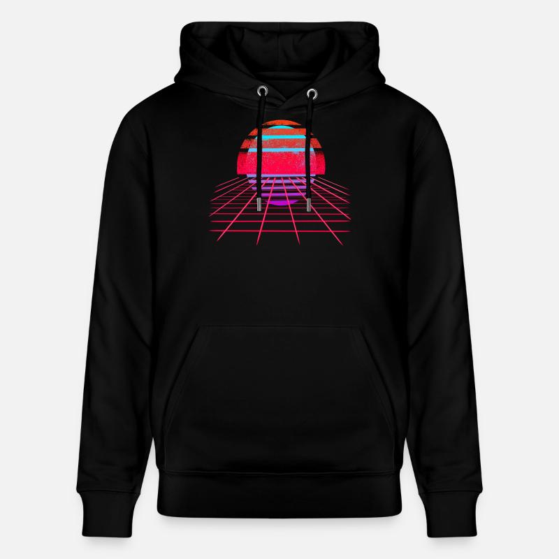 Retro Wave Sunset Vaporwave - Stanley/Stella Unisex Bio-Hoodie CRUISER - Schwarz