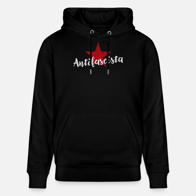 Antifasciste - Sweat à capuche bio CRUISER Stanley/Stella Unisexe - noir