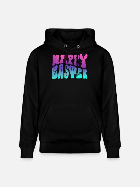 Happy Easter lettering - Stanley/Stella CRUISER Unisex Organic Hoodie - black