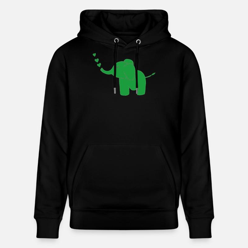 Vert éléphant - Sweat à capuche bio CRUISER Stanley/Stella Unisexe - noir