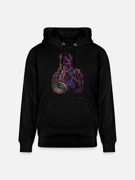 Jazz Trumpet - Stanley/Stella CRUISER Unisex Organic Hoodie - black