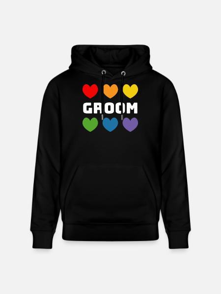 Rainbow Hearts Groom blanc - Sweat à capuche bio CRUISER Stanley/Stella Unisexe - noir