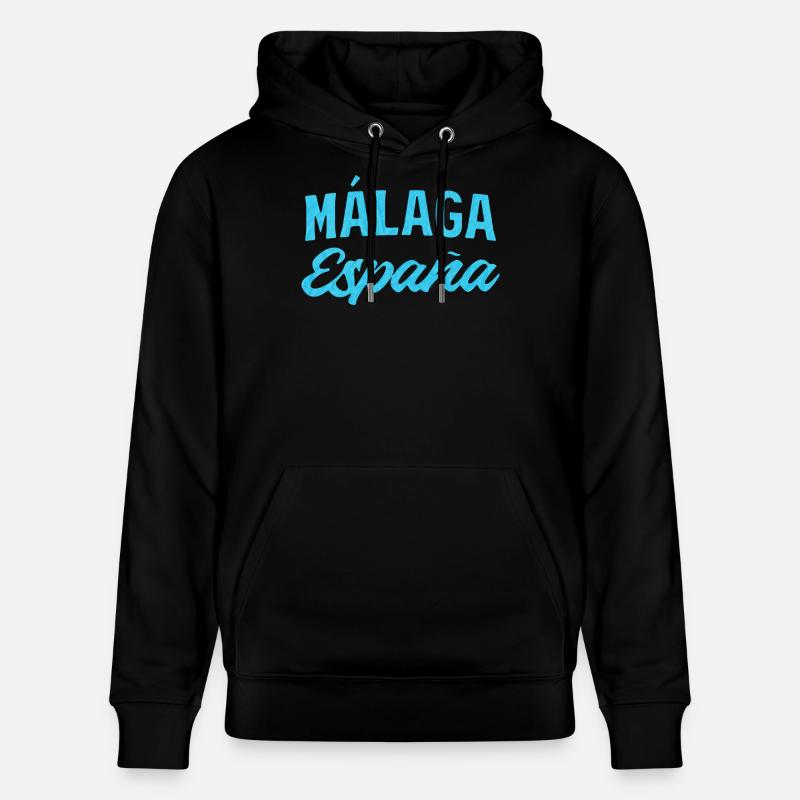 Málaga España Blue Script Design - Sweat à capuche bio CRUISER Stanley/Stella Unisexe - noir