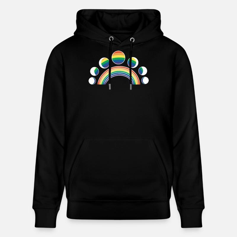 LGBT Moon Phases Moons Arcs-en-ciel - Sweat à capuche bio CRUISER Stanley/Stella Unisexe - noir