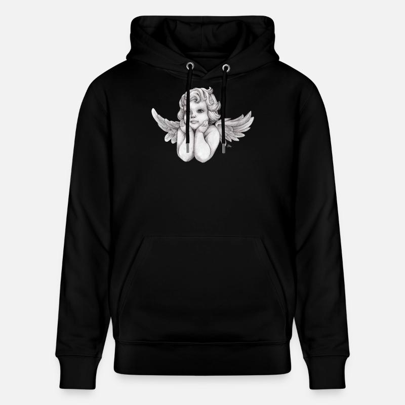 Kleine träumerische Engel-Putte - Stanley/Stella Unisex Bio-Hoodie CRUISER  - Schwarz