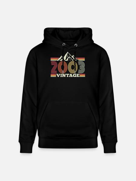 2003 Birthday Hiking Mountain - Stanley/Stella CRUISER Unisex Organic Hoodie - black