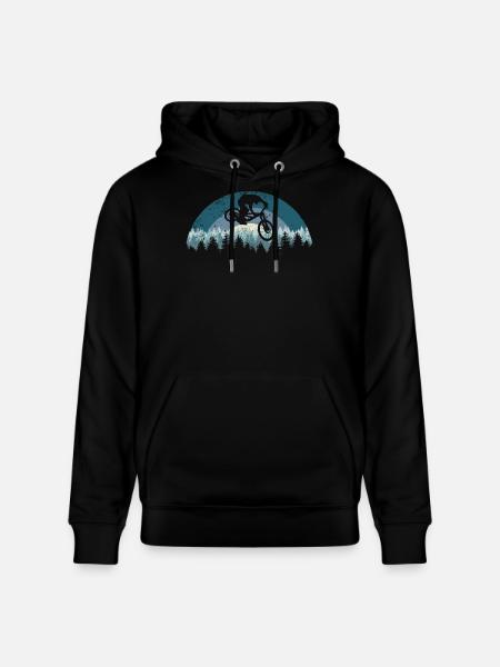 Forest Night MTB Jump - Stanley/Stella CRUISER Unisex Organic Hoodie - black