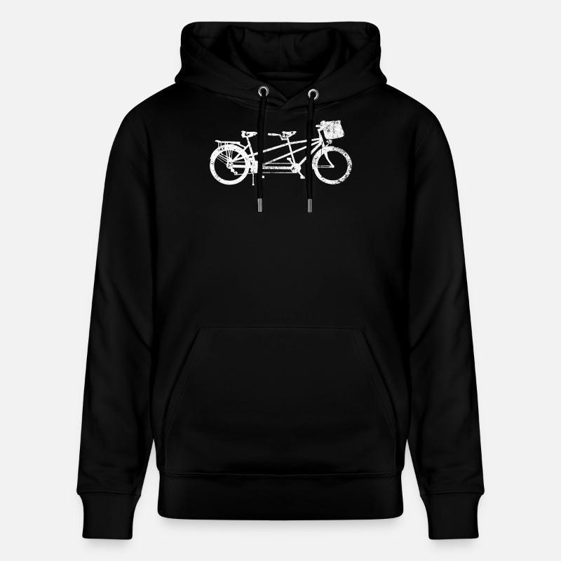 Silhouette de vélo tandem - Sweat à capuche bio CRUISER Stanley/Stella Unisexe - noir