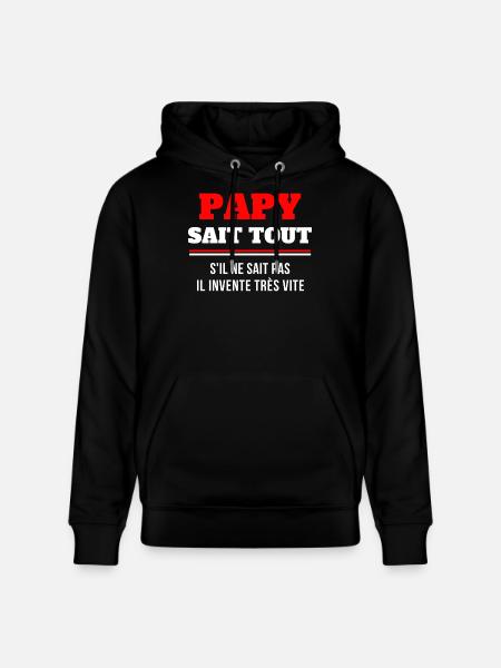 grand-père, papy, super papy - Sweat à capuche bio CRUISER Stanley/Stella Unisexe - noir