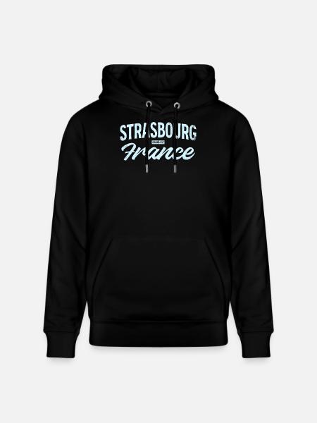 Strasbourg Frankrig vintage skrift - Stanley/Stella CRUISER økologisk unisex-hoodie - sort