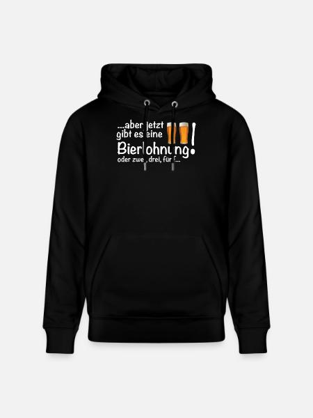 Eine Bierlohnung für harte Arbeit Bier - Stanley/Stella Unisex Bio-Hoodie CRUISER - Schwarz