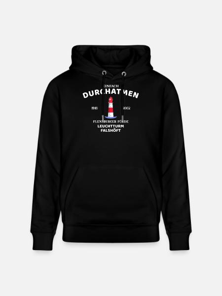 Flensburger Förde, Leuchtturm Falshöft, Durchatmen - Stanley/Stella Unisex Bio-Hoodie CRUISER  - Schwarz