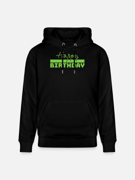 Tshirt joyeux anniversaire vert - Sweat à capuche bio CRUISER Stanley/Stella Unisexe - noir